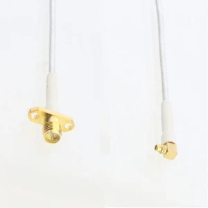 MMCX male L to RP-SMA Female flange RG405 .086 Flexible Semi-Rigid Jumper 4~40" - Picture 1 of 4