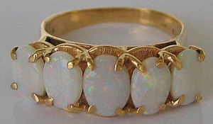 ♦️Fantastic 3,50 Ct Opal Ring 14kt 585 Gold mit Vollopal Schmuck Opale 4317♦️ - Bild 1 von 10