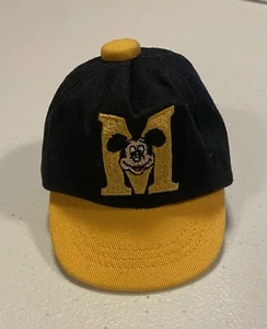 Vintage 90’s Mickey Mouse Ball Hat Zippered Coin Pouch Keychain, Black/yellow - Picture 1 of 4