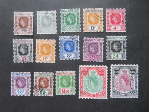 1954 Leeward Islands Set SG126-140 Fine Used Cover