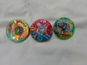 Pogs Slammers 3 Plastic Slammers ~ Holographic ~ Turtle Rabbit Koala - Picture 1 of 5