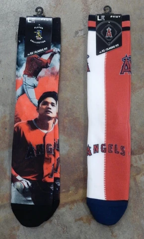 Los Angeles LA Angels Anaheim 2 Pack Gift Socks Large Jersey Split Shohei Ohtani Cover