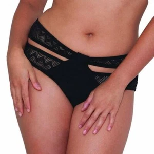 Traje de baño curvilíneo Kate con correa de alto voltaje mini bikini corto/inferior negro - Imagen 1 de 2