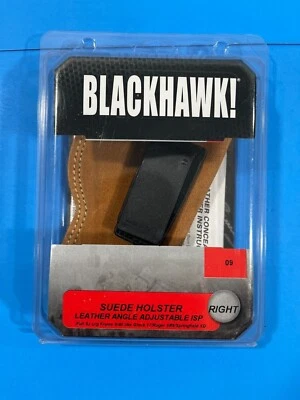 RIGHT BLACKHAWK SUEDE LEATHER ANGLE ADJUSTABLE ISP HOLSTER GLOCK 17 RUGER IWB - Image 1 of 4