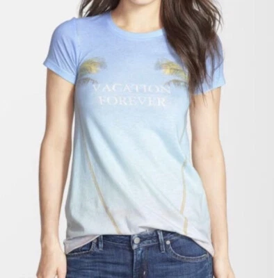 Medium Wildfox Vacation Forever Tee Blue Ombre Palm Trees - Image 1 of 4