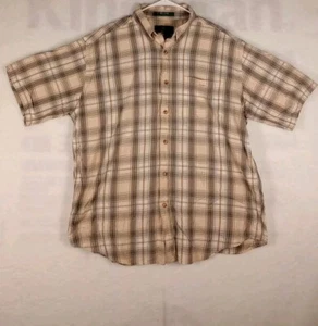 Camisa Orvis para hombre grande amarilla a cuadros manga corta abotonada - Imagen 1 de 6
