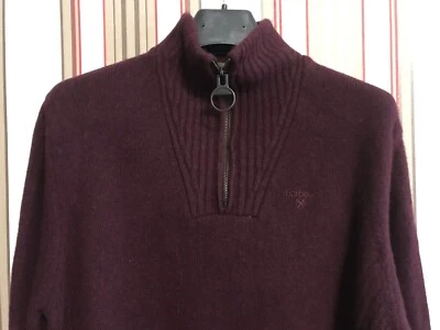 BARBOUR Lambs wool 1/2 zip Knit Sweater Jumper men's Sz S - Image 1 of 4