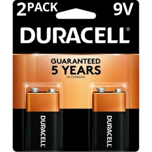 Paquete de 2 pilas alcalinas Duracell de 9 V 9 voltios con fecha de marzo de 2029 a granel - Imagen 1 de 2