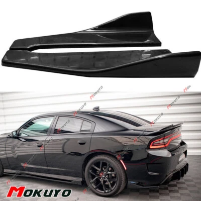 2x Glossy Black Rear Side Splitter Corner Apron Spat For Dodge Charger 2016-2023 - Image 1 of 4
