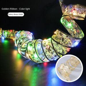 Christmas Decoration 5M Fairy LED Lights Ribbon String Lights New Year Hanging