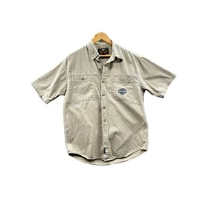 Vintage 2000's Harley-Davidson Canvas Short Sleeve Button Up Shirt Size Large - Picture 1 of 8