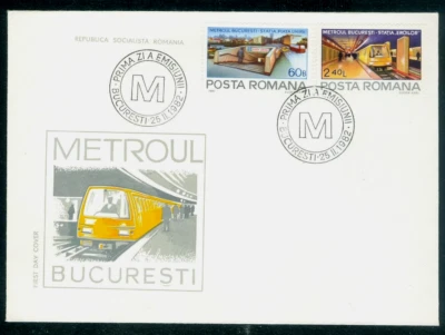 1982 Subway train,U-Bahn,METRO,Bucharest Metropolitan subway,Romania,Mi.3848,FDC - Image 1 of 2