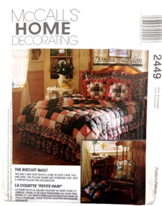 McCalls Home Decorating 2449 The Bisquit Quilt/Dust Ruffle Vintage 1990s FF - Bild 1 von 3