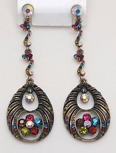 colorful Crystal Zircon long Drop Dangle Earrings Women Jewelry Party Accessory