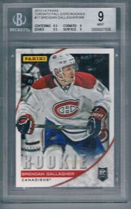 2013-14 PANINI TORONTO FALL EXPO BRENDAN GALLAGHER ROOKIE 011/399JERSEY# BGS 9