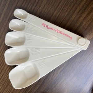 VTG Beige Weight Watchers Measuring Spoons- Complete - Picture 1 of 5
