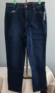 New Gloria Vanderbilt Straight Leg Slimming Jean PANTS Size 14 Magical Stretch - Foto 1 di 17