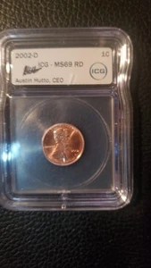 2002-D Lincoln Memorial Cent ICG-MS69 RD Listed @ Wholesale - Picture 1 of 2