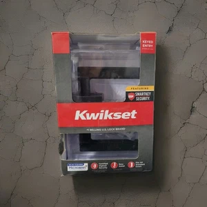 Kwikset Halifax quadratisch mattschwarz gleichschließend Eingangstürgriff mit SmartKey - Bild 1 von 3