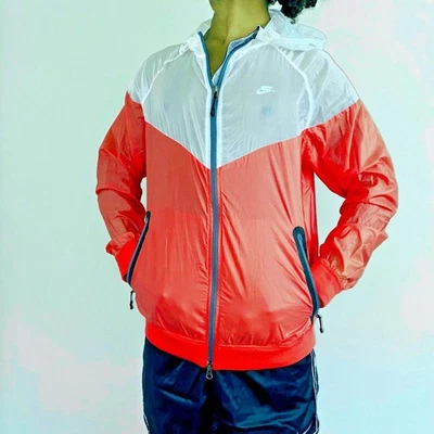 Nike Vintage Rare Windrunner Jacket Hyperfuse Light Nylon Glanz Red White - Image 1 of 4