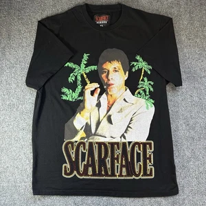 Scarface Tony Montana Herren T-Shirt schwarz mit Bedazzled Schriftzug Gr. XL Reason - Bild 1 von 6