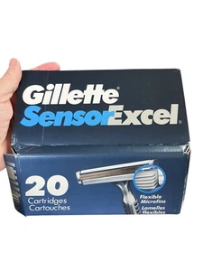 Vintage Gillette Sensor Excel Cartridges 20 count 90s RARE NOS New 1992 - Picture 1 of 4