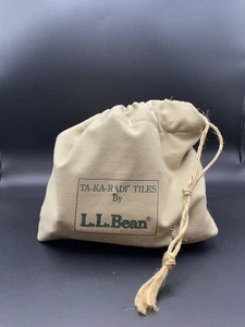 Gioco Piastrelle Legno Vintage 1980 LL Bean Ta-Ka-Radi con Borsa Jenga 44 Piastrelle - Foto 1 di 3
