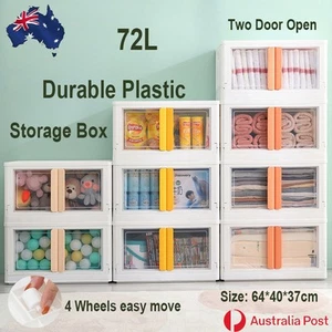 72L Stackable Storage Containers Large Foldable Organizer Storage Wardrobe Boxes - Picture 1 of 99