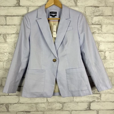 J.CREW NWD Petite Helena Blazer Purple Linen Blend Stretch sz 2P BX793 - Image 1 of 4