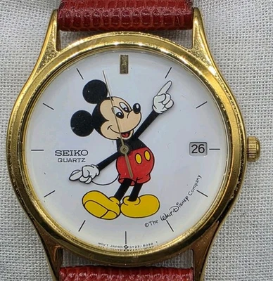 Reloj VINTAGE Seiko Walt Disney Mickey Mouse Brazos Giratorios Fecha 32mm 5Y22-8039 Foto 1 de 4