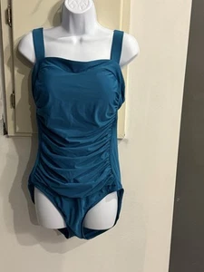 Catalina (16) Blue One Piece Swimsuit, Wide Strap, Modest Cleavage/back - Picture 1 of 3