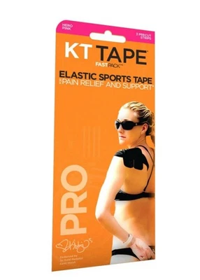 Tiras elásticas terapéuticas KT Tape Pro 10" precortadas kinesiología 3pk Hero Pink Foto 1 de 3