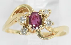 14k Gold Ruby Diamond Ring RG0045 - Picture 1 of 4
