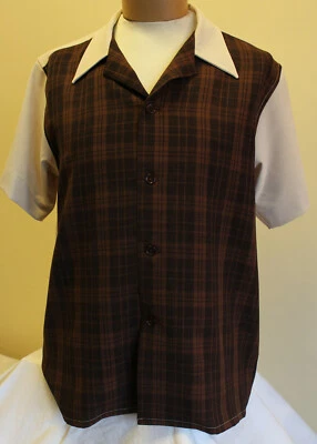 LINDY LOUS Men's 1950's casual short sleeve shirt Rockabilly RnR Rockin R&R 40/50s shirt