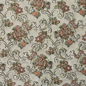 Vintage Retro Floral Velvet Chenille Fabric, 54" Wide, Upholstery Craft, by Yard - Picture 1 of 8