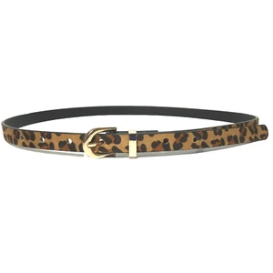 Women's Belt Medium Leopard Print Faux Fur Skinny Casual Dress Ladies - Picture 1 of 11