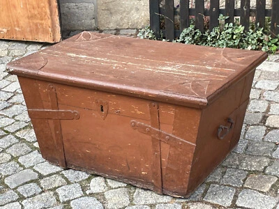6/4/1122  Reisetruhe Offizierskoffer Marine Transportkiste antik - Bild 1 von 4