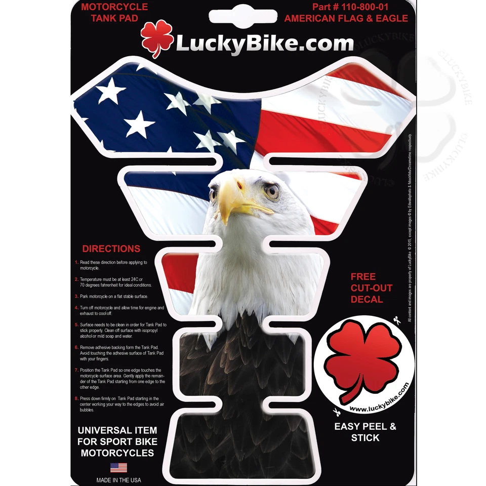 American Eagle Patriotic Gas Fuel Tank Pad Protector Motorcycle Resin GEL Guard