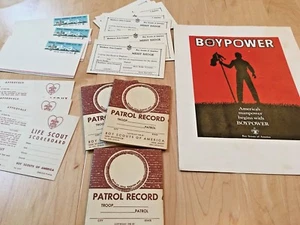 VINTAGE SCOUTS POSTCARDS, PATROL RECORD AND OTHER CARDS 1960'S - Picture 1 of 1