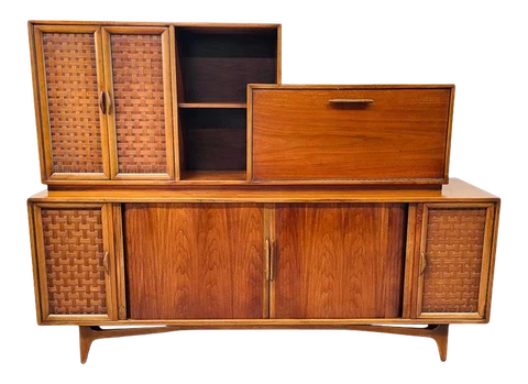 Mid Century Modern Danish Teak Credenza, Sideboard, Bar or Cocktail Cabinet Cover