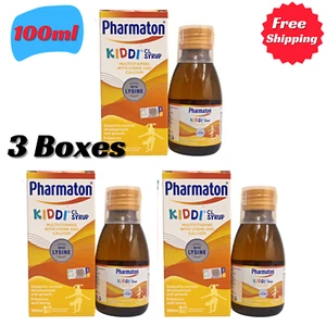3x 100ml Pharmaton Kiddi CL Sirup Multivitamin mit Lysin & Calcium kostenloser Versand - Bild 1 von 3