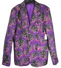 Mardi Gras All Over Flame Fleur de Lis Blazer Suit Jacket Coat NWT Joker Nola SM
