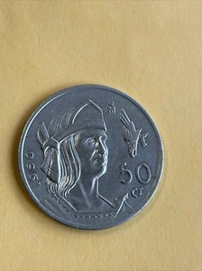 Rare 1950, 50 Cents .300 Silver Coins , King Cuauhtemoc - Picture 1 of 5