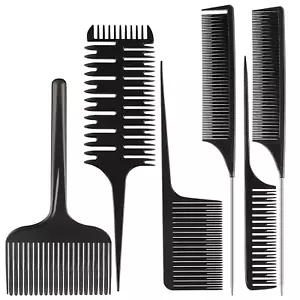 6 Pcs Highlighting Hair Combs Set, 3-Way Hair Sectioning, Dyeing, Rat Tail Lifti - Picture 1 of 12