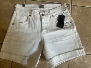 NWT Citizens Of Humanity 24 Skyler Denim Loose Shorts Optic White - Picture 1 of 8