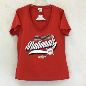 Washington Nationals MLB / Red Scoop Neck 2016 Post Season S/S T-Shirt Size XL - Picture 1 of 7