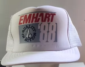 Emhart 88 White Ball Cap Hat Red Kap Snapback Mesh Adjustable - Picture 1 of 11