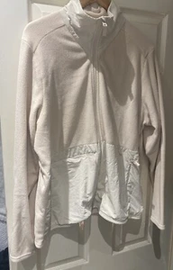 H&M BEIGE CREAM FLEECE JACKET XL APPROX UK 16 ^ - Picture 1 of 8