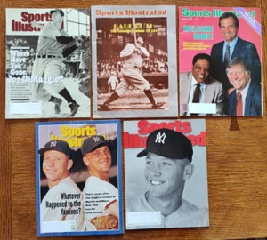 5 MLB Sport Illustrated Magazines w/ Mickey Mantle Babe Ruth & Joe DiMaggio EX+ - Picture 1 of 8