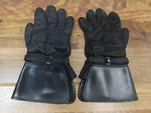 Women's Black Leather Gloves Long Cuff Women's Medium M - Picture 1 of 5